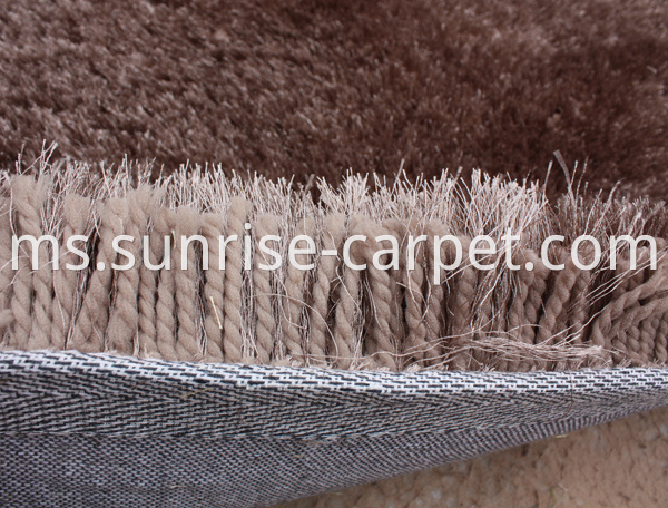 Elastane and Silk Shagy rug beige color